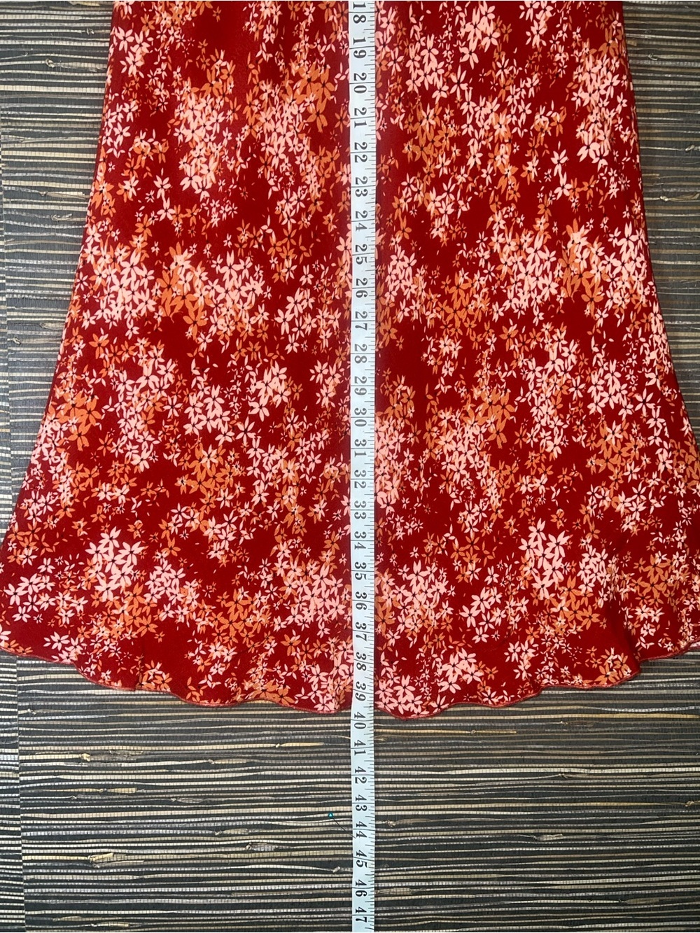 Free People Floral Bias Cut Maxi Skirt Rust Red Small Boho Romantic - Picture 10 of 15